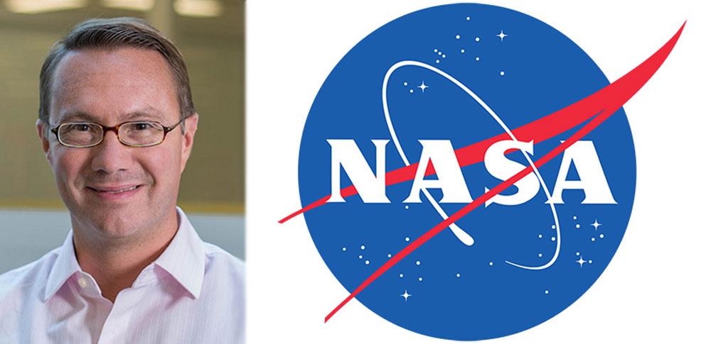 Chemical engineer James Ferri, Ph.D. and the NASA Logo
